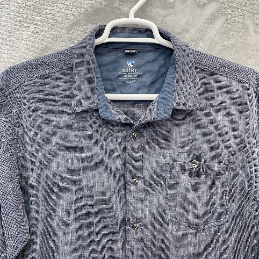 Kuhl Shirt Mens XL uproar 5 panel Waffle Knit work Button Up Long Sleeve 7211
